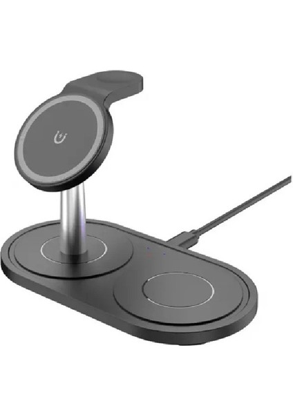 3 In 1 Kablosuz Wireless Hizli Şarj Standi 15W Siyah modelleri