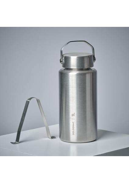 Paslanmaz Çelik Matara, Doğa ve Avcılık, Gri, 1l