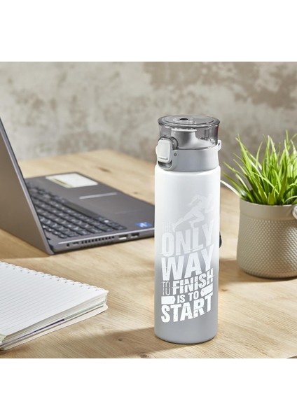 Gri 800 ml Spor Matara, Hafif ve Dayanıklı, Şık Tasarım