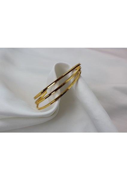 Ajda İnce Minimal Altın Kaplama Bilezik modelleri