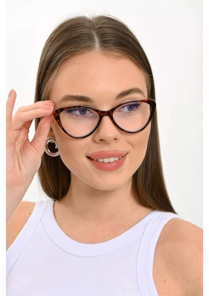 Cat Eye Blue Block Mavi Işık Korumalı Gözlük Optik Uyumlu