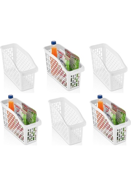 Buzdolabı Için 6 Adet Beyaz Düzenleyici Sepet Seti Max ORG-226