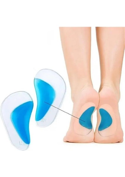 1 Çift Ark Destekli Silikon Jel Tabanlık 8.5x4 cm Düz Taban Boşluk Doldurucu Ayak Tabanlığı