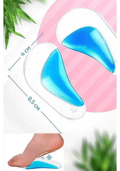 1 Çift Ark Destekli Silikon Jel Tabanlık 8.5x4 cm Düz Taban Boşluk Doldurucu Ayak Tabanlığı fırsatları