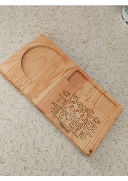 Kaletreewood Ahşap Tepsi Hediye Seti, En Iyi Öğretmen, Best Teacher Ever, Çiçekli Kupa, Sana Özel modelleri