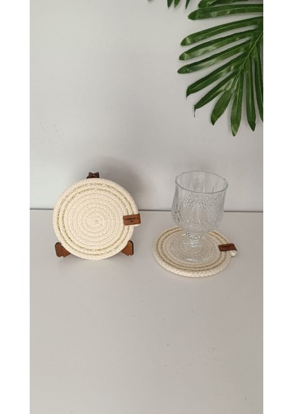 Bardak Altlığı Polyester Ekru Gold Simli, Açık Bej indirimleri