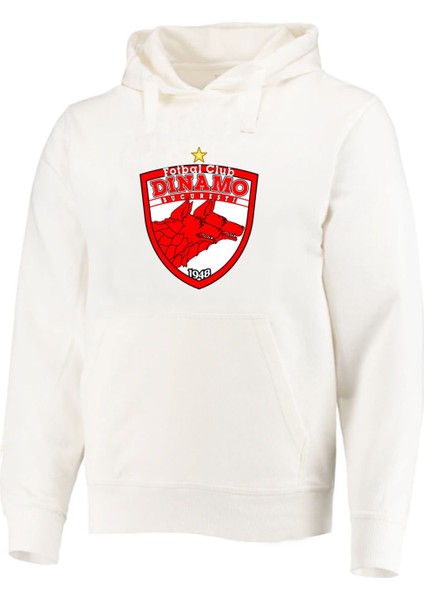 Dinamo București 1948 Kulüp Büyük Logo Baskılı Pamuklu Hoodie Sweatshirt