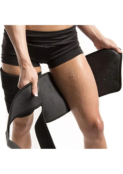 Siyah Ayarlanabilir Bacak Bandı, Egzersiz ve Terlemeyi Destekleyen Unisex Tasarım