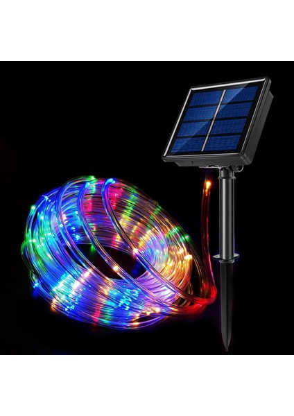 Solar Enerjili Hortum 100 Ledli 10 Metre Dış Mekan Rgb Bahçe Teras Balkon Ağaç Aydınlatması