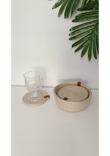 Bardak Altlığı Polyester Açık Bej