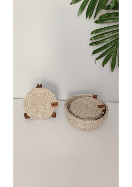 Bardak Altlığı Polyester Açık Bej