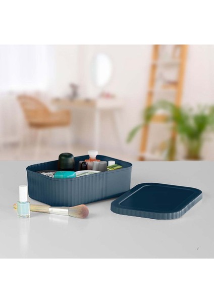 3'lü 3l Çok Amaçlı Kapaklı Saklama Kutusu Seti, Mavi, Düzenleyici, Makyaj ve Kişisel Eşyalar fiyatları