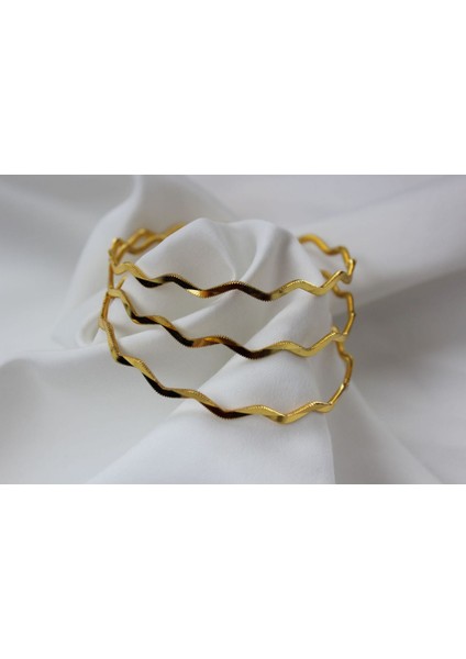 ajda – zikzak formlu ınce altın bilezik