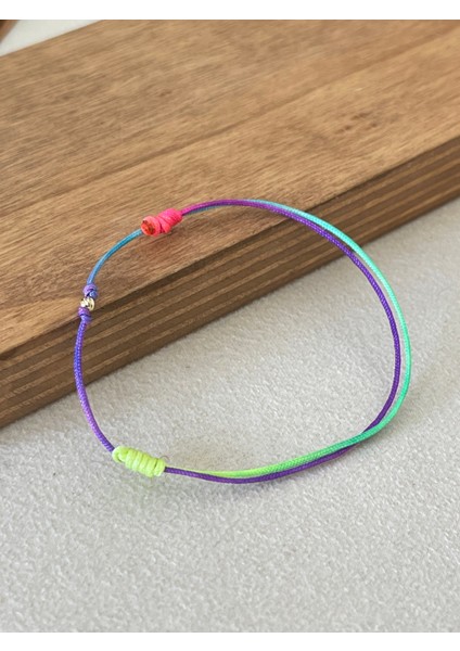 14 Ayar Altın Dorikalı Ebruli Ipli Renganrenk Altın Halhal