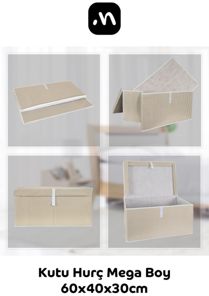 Çok Amaçlı Kapaklı Saklama Kutusu, Organizer, Mega Boy 60X40X30, Kahverengi indirimleri