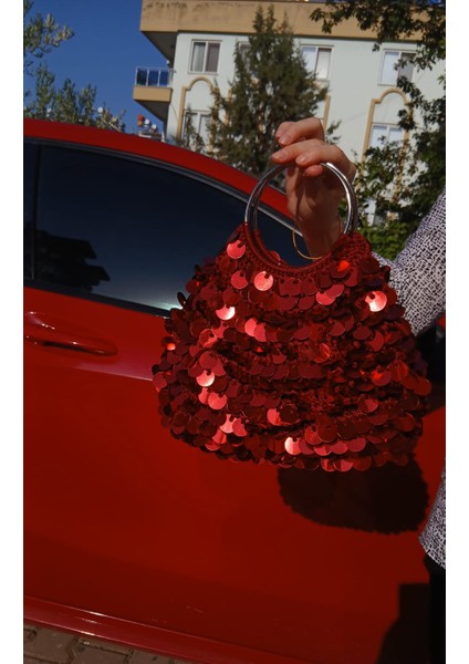 Müjde Pullu Çanta Kırmızı modelleri