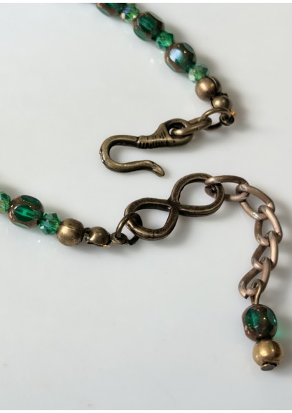 Bileklik Yeşil Gerçek Kristal Taşlı Antik Altın Rengi Bileklik indirimleri