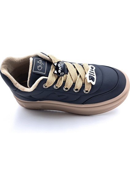 G25K421 Emoji Süs Detaylı Siyah Kadın Sneaker Ayakkabı