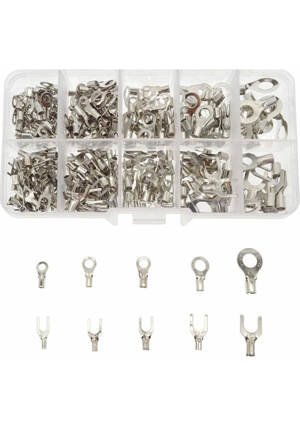 Halka Sıkma Konnektörleri Çatal Konnektörleri Seti, Elektrikli Tel Terminalleri