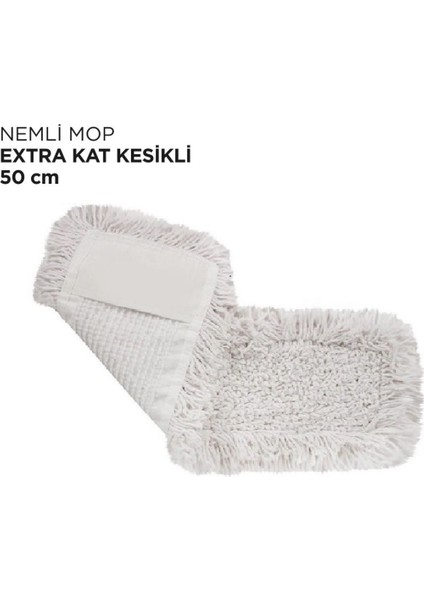 Yedek Nemli Mop 50CM Beyaz, Temizlik Için Pratik ve Hafif Seçenek