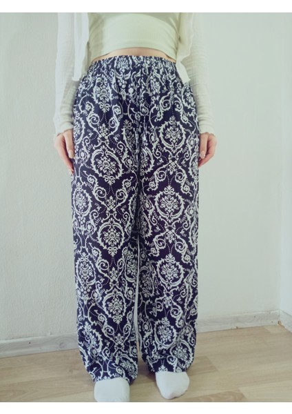 Beli Lastikli Etnik Desenli Viskon Pantolon %100 Pamuk fiyatları