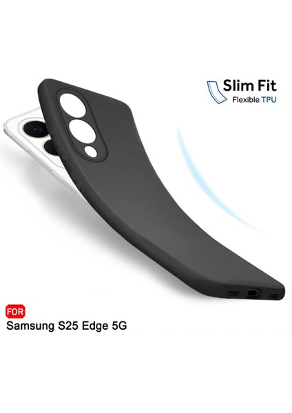 Samsung Galaxy S25 Edge Uyumlu Kılıf Esnek Premium Yumuşak Silikon Telefon Kılıfı Kapak