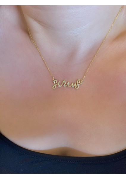 925 Gümüş | 3 Boyutlu Taşlı Istediğini Yazdır Kolye modelleri