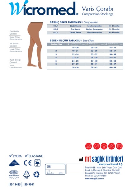 Varis Çorabı 23-32MMHG Dizaltı Ccl:2 Orta Basınç Parmak Açık Bej modelleri