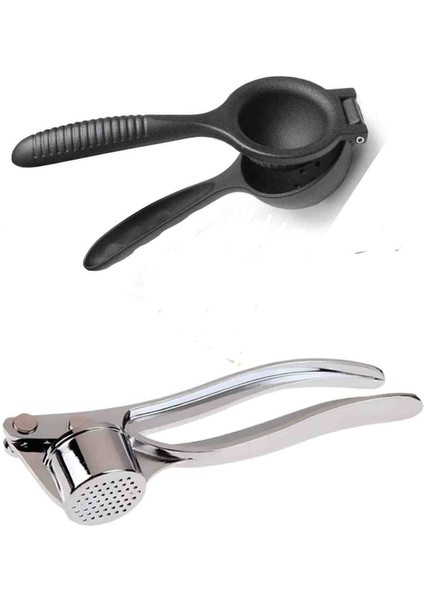 2 Parça Paslanmaz Çelik Sarımsak Ezeceği ve Döküm Çelik Limon Sıkacağı
