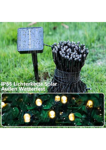 Solar Güneş Enerjili 10 Metre 100 Ledli 8 Animasyonlu Bahçe Balkon Ağaç Teras Aydınlatma Dekor Işık fırsatları