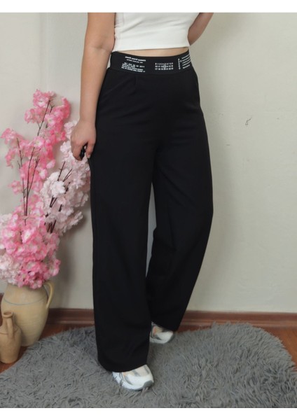 Beli Lastikli Ithal Kumaş Palazzo Pantolon