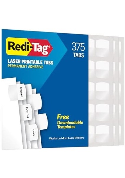 Lazer Printable Dizini Tabletler, 1 1/8 x 1 1/4, Beyaz, 375/PAKET fiyatları