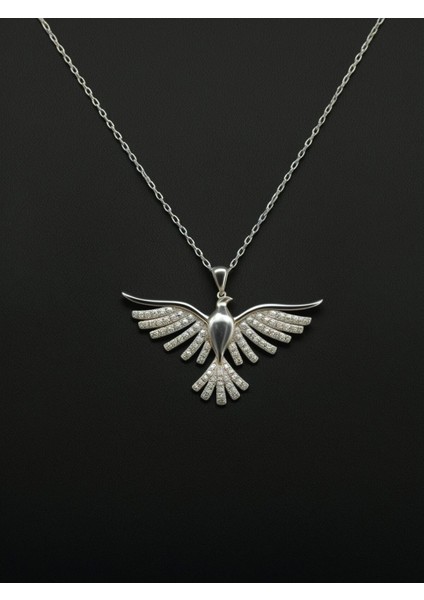 925 Ayar Gümüş Anka Kuşu Kolye Kadın