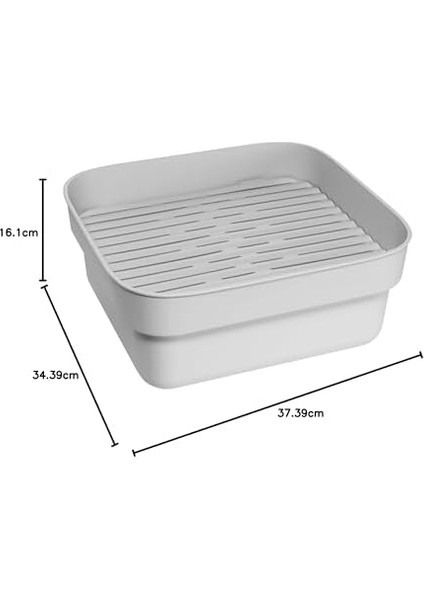 Çıkarılabilir Tahliye Tepsili Yıkama Kasesi (Açık Gri) Dikdörtgen/kare Mutfak Lavaboları Için Ideal (34,4 x 37,4 x 16,1 Cm) fiyatları
