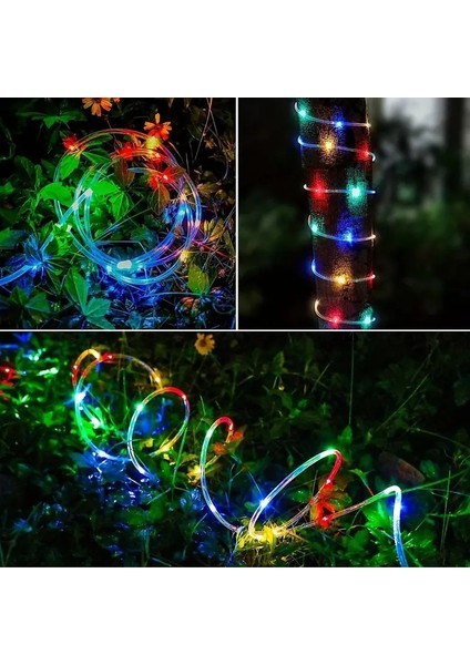 Solar Güneş Enerjili Hortum Kaplamalı 10 Metre 100 LED Iç Dış Mekan Bahçe Balkon Teras Aydınlatma Dekor fırsatları