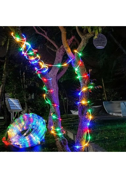 Solar Güneş Enerjili Hortum Kaplamalı 10 Metre 100 LED Iç Dış Mekan Bahçe Balkon Teras Aydınlatma Dekor indirimleri