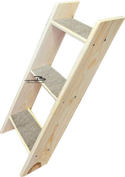 Doğalahşap Büyük Boy Lüks Duvar/yer Kedi Köpek Merdiveni Sağ Sol Uyumlu Halı Kaplamalı (60CM) modelleri
