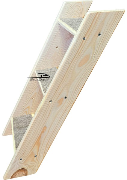 Doğalahşap Büyük Boy Lüks Duvar/yer Kedi Köpek Merdiveni Sağ Sol Uyumlu Halı Kaplamalı (60CM) indirimleri