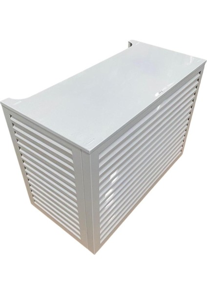 Alüminyum Klima Motoru Gizleme Kafesi 120X62X110 cm (H) Ral 9003 Beyaz Panjur Large Modeli