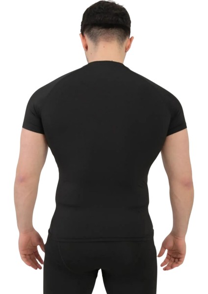 Erkek Siyah Kısa Kollu Compression Fitness Gym Body Tshirt DMNS56321 fiyatları