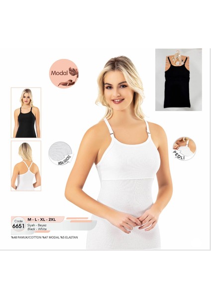 Iç Giyim Kota Modal Kaşkorse Kumaş Ayarlanabilir Askılı Pedli Atlet