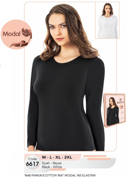 Iç Giyim Kota Modal Kumaş Açık Yaka Uzun Kol Atlet