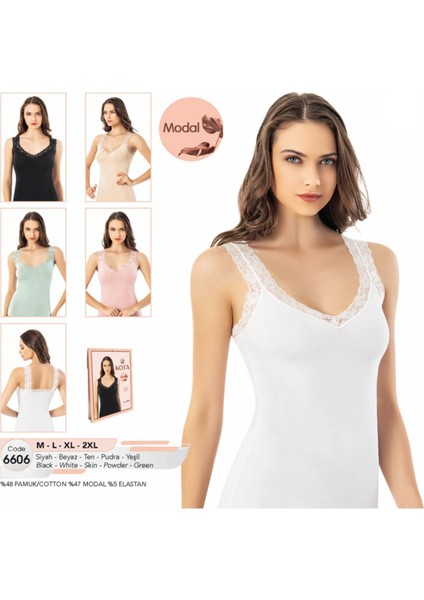 Iç Giyim Kota Modal Kumaş Dantel Askılı Atlet