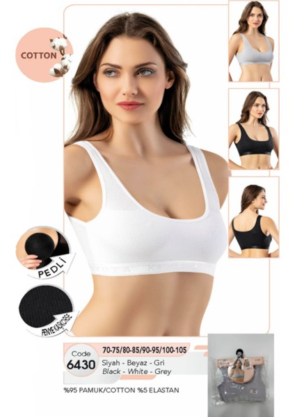 Iç Giyim Pamuk Kumaş Penye Kaşkorse Kalın Askılı Pedli Büstiyer Atlet