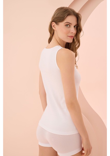 Iç Giyim (3 Adet) Nbb Geniş Askılı Dantelli Ribana Atlet modelleri