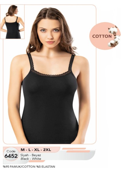 Iç Giyim Pamuk Kumaş Dantel Askılı Atlet