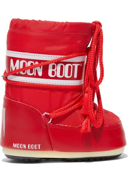 80D1400430-D001 Moon Boot Mini Nylon Unisex Çocuk Kırmızı Kar Botu