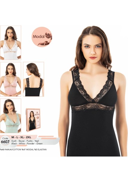 Iç Giyim Kota Modal Kumaş Dantelli Askılı Şık Atlet