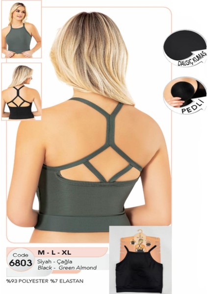 Iç Giyim Polyester Dalgıç Kumaş Pedli Crop Atlet