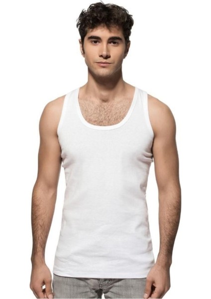 6 Lı Paket Erkek Pamuklu Ribana Atlet 0113